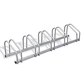 wolketon Fahrradständer Für 5 Fahrräder Boden- und Wandmontage Stahl verzinkt 130 x 32 x 26 cm