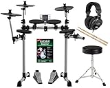XDrum DD-400 E-Drum-Set Komplettset mit Kopfhörer, Hocker, Schule und Sticks