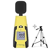 TROTEC BS06 Schallpegelmessgerät (40-130 dB) + Dreibein-Universalstativ