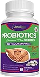 JeaKen - Probiotika mit Präbiotika - 10 Milliarden KBE Advanced Bioculture Complex mit 6 Aktiven Bakterienstämmen - Darmgesundheit für Frauen und Männer - 90 Vegane Kapseln