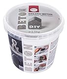 Rayher 34153000 Kreativ-Beton, Eimer 2,5 kg, hellgrau, Bastelbeton, Beton zum Basteln, Beton zum Gießen, Betonpulver zum Gießen, staubarm, gebrauchsfertig, mit Wasser anrühren