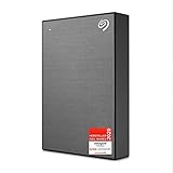 Seagate One Touch tragbare externe Festplatte 5 TB, PC, Laptop & Mac, USB 3.0, Space Grau, inkl. 2 Jahre Rescue Service, Modellnr.: STKC5000404
