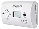 Hekatron 31-6300001-01-XX CO Melder mit Batterie & Co Sensor mit bis zu 10 Jahren Leistung – Kohlenmonoxidwarnmelder mit Digitaldisplay und Spitzenwertspeicher