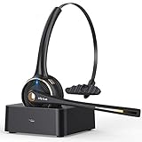 Bluetooth Headset mit Mikrofon, Jelly Comb Wireless Headset mit 200h Ladestation, Rauschunterdrückung Drahtloses Headset für PC/ Laptop/ Computer/ Handy