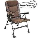 Angel-Berger Karpfenstuhl mit Armlehnen Camo Klappstuhl