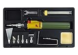 Proxxon 28144 Lötkolben/MICROFLAM Gaslötset MGS, mit umfangreichem Zubehör, zum Arbeiten mit offener Flamme oder über Katalysator mit Aufsätzen, Flammtemperaturen bis zu 1.300°C