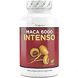 Vit4ever® Maca 6000 Intenso - 200 Kapseln mit 6000 mg Maca Wurzel pro Kapsel aus 10:1 Extrakt - Laborgeprüfte Qualität - Vegan - Hochdosiert