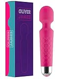 Oliver James Massage Wand Massagestab kabelloser elektrisch - 20 Verschiedene Vibrationsarten 8 Geschwindigkeiten - inkl. Reisetasche (Rosa)