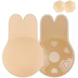 Niidor unsichtbare Brust Lift Up Nippel Cover Tape Silikon Klebe BH Push Up Nippel für Frauen Adhesive Pasties Aufkleber trägerlosen Backless Lifting Bra Wiederverwendbar-Nude