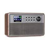 auna Connect Link - Smart Radio, Internet/DAB+ / UKW-Radio, Spotify Connect, Amazon Music, Bluetooth-Funktion, App-Control via UNDOK, 2,4' HCC Display (High Contrast and Color), AUX, holzfarben