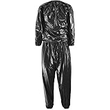 Schwitzanzug Sauna Suit Zum Abnehmen – Herren, Damen Sweatsuit Sweatanzug Saunaanzüge Trainingsanzug Fitnessanzug Schweiß Anzug Schweissanzug (Color : Black, Size : XL)