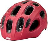 ABUS Youn-I Kinderhelm - Fahrradhelm für Kinder mit LED-Rücklicht für den Alltag - für Mädchen und Jungen - 84139 - Dunkelrot, Größe S