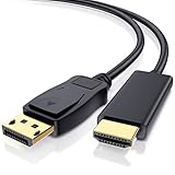 CSL - 4k DisplayPort auf HDMI Kabel - 2m - DP 1.4 - UHD 2160p - 3840 x 2160 @ 60 Hz - HDR - HDCP 2.3 – zur Verbindung von PCs/Notebooks mit Monitoren und Projektoren - schwarz