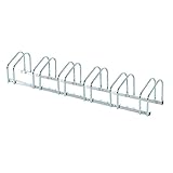 HOMCOM Fahrradständer Radständer Aufstellständer Mehrfachständer Fahrrad Ständer Boden- und Wandmontage Stahl Silber 160 x 33 x 27 cm bis 6 Fahrräder