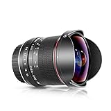 Neewer 8mm F/3.5 Ultra Weitwinkel Manueller Fokus Rechteck Fischaugen Objektiv für APS-C DSLR Nikon D500 D3200 D3300 D3400 D5200 D5300 D5500 D5600 D7100 D7200 D7500 DSLR Kameras