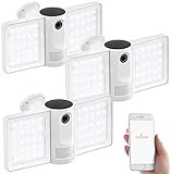 VisorTech Außenleuchte Kamera: 3er-Set Full-HD-IP-Überwachungskameras mit LED-Strahler, WLAN, App (Sicherheitskamera)