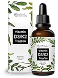 Vitamin D3 + K2 Tropfen 50ml - Premium: 99,7+% All-Trans (K2VITAL® von Kappa) + hoch bioverfügbares D3 - Laborgeprüft, hochdosiert, flüssig