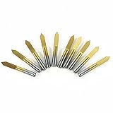 Uniqstore 10x Titanium beschichtete Hartmetalls PCB Gravieren CNC Router Bit-Tool 60 Grad 0.1mm Tip