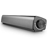 VANZEV PC Lautsprecher Soundbar Wired USB mit Mikrofoneingang und Kopfhörerausgang Fassender Kompatibilität Dual Treiber Rein Bass für Computer/Laptops/Smartphones/Tablets/Beamer, Silber