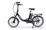 GermanXia® Premium E-Bike E-Faltrad/Klapprad Mobilemaster Touring Plus CH 9G Shimano, 250W HR-Antrieb/15,6 Ah, bis 140 km Reichweite nach StVZO, Comfort-Lenker, Farbe Schwarz