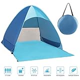 Karvipark Strandmuschel, Tragbar Extra Light Strandzelt, Sun Shelter für 2-3 Personen, Einschließlich Tragetasche und Zeltpflöcke, UV-Schutz, Beach Zelt für Familie, Strand, Garten, Camping (Blau)