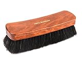 Die Schuhanzieher Maxi Glanzbürste – extra große Holz Schuhbürste 20 cm mit Rosshaar – für den perfekten Glanz – z2458(Dunkles Rosshaar)