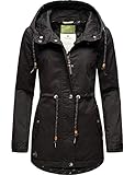 Ragwear Damen Winterjacke Winterparka Baumwollparka mit Kapuze Raquela Organic Schwarz Gr. L