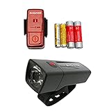 Sigma Sport LED Batterie Fahrradbeleuchtung AURA 25 / CUBIC Set 25 LUX / 400 m Sichtbarkeit batteriebetriebene Fahrradlampe + Rücklicht StVZO zugelassen Schwarz