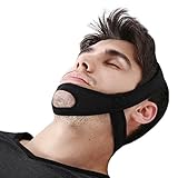 Stop Schnarchen Kinnriemen, Anti-Schnarchen Jaw Strap - Effektive Stop Schnarchen, eine Natur schlafen. Justierbarer Kinnhalter für Männer und Frauen (Schwarz)