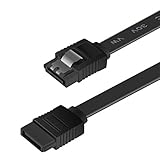 Benfei SATA III Kabel, 1 Stück, 6Gbps, gerade, HDD- SDD-Datenkabel mit Arretierung, 45,7 cm für SATA HDD, SSD, CD-Treiber, CD-Writer,Schwarz