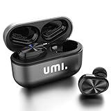 Amazon Brand - Umi TWS Bluetooth 5.0 IPX7 W5s Kabellose In-Ear-Kopfhörer für iPhone Samsung, Huawei mit Patentiertem Intelligenten Metall-Ladeetui (Grau) …