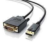 CSL - 2m HQ Premium DisplayPort DP auf DVI Kabel - Zertifiziert HDCP und EDID - Full HD Ausflösung - 24K vergoldete Kontakte 3 Fach Schirmung - kompatibel mit Grafikkarten Apple und PC Beamer Monitor