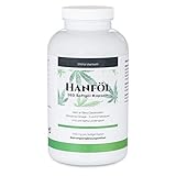 EXVital HANFÖL Kapseln - hochdosiert & kaltgepresst | 365 Kapseln (Jahresvorrat) | Cannabis Sativa |1000mg je Kapsel | Laborgeprüft | pflanzliche Omega 3,6 + 9 - Hanfsamenöl | Made in Germany