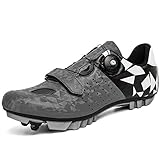 AGYE Fahrradschuhe Herren, Herren Mountain Cycling Schuhe,Damen Rennradschuhe - mit Rutschhemmendem SPD für Indoor Outdoor Sport Riding Racing,Grey(MTB)-42