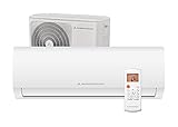 AMBISTA AZURE 25LNA by MIDEA. 9000 BTU KIT. 2018 Model. 3D DC Inverter Split-Klimagerät. Raumgröße Heizung bis 60m², Kühlung bis 34 m², SEER 6.2, SCOP 4.0, TOL: -15 - +48c, EEK: A++
