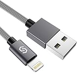 iPhone Ladekabel 2M Lightning Kabel - Syncwire [Apple MFi zertifiziert] Nylon Schnell Apple Lightning USB Datenkabel für iPhone 12 SE 2020 11 Pro XS Max XR X 8 7 6s 6 Plus SE 5s 5c 5 iPad - Space Grau