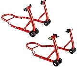RWSTTK RicambiWeiss Motorradständer Montageständer Set für vorne & hinten (2 Montageständer) Motorradheber