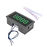 Hilitand Stellenzähler, DC 8-24V, 4-stellige LED-Digitalanzeige 0-9999 Auf/Ab Plus/Minus Panel Zähler Meter mit Kabel(Green)