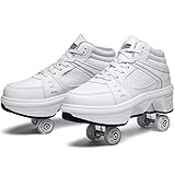 BCXS Mehrzweckschuhe Mit Rollen, Rollschuhe Schuhe Mit Ausklappbaren Rollen, Kinder,EU39