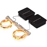 Solar Mini Teeny winzige Lichter, Sternen String Licht für Garten Fee, Baum, Geländer, Arbor, Zaun, 16 Fuß 50 LEDs, 2 Pack