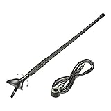 tomzz Audio 1000-002 Hochflexible Universal Gummi Antenne AM FM UKW, ca. 1,4m Kabel, DIN Antennenstecker passend für Alfa Romeo, FIAT, Lancia