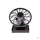 LOVIVER 2Pcs ABS Kunststoff Sun Power Fan Solarzelle Fan Mini Portable Travel Fan