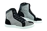 Jet Motorradschuhe Motorradstiefel Herren Beiläufig Protektoren Wasserdicht Denim Leder (45 EU, Hellgrau)