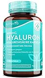 Hyaluronsäure Kapseln – Hochdosiert mit 600mg - 500-700 kDa – 90 vegane Hyaluron Kapseln – Laborgetestet in Deutschland – Hergestellt von Nutravita