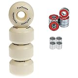 FunTomia 4X Rillen-Profil Rollen 53mmx34mm für Skateboards inkl. Mach1 Kugellager/Wheels Härtegrad 100A