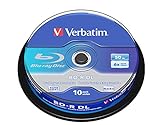 VERBATIM BD-R Dual Layer Blu-ray Rohlinge 50 GB I Blu-ray-Disc mit 6-facher Schreibgeschwindigkeit I mit Kratzschutz I 10er-Pack Spindel I Blu-ray-Disks für Video- und Audiodateien