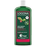 LOGONA Naturkosmetik Age Energy Shampoo Bio-Coffein, Natürlich effektiv gegen Haarausfall, Stärkt dünnes und kraftloses Haar, Schenkt neue Energie und Kraft für gestärkte Haare, Vegan, 250ml