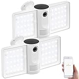 VisorTech Cam: 2er-Set Full-HD-IP-Überwachungskameras mit LED-Strahler, WLAN, App (Überwachungskamera WLAN)