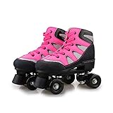 Longxs Quad Rollschuhe Roller Skate, Eisbahn professionelle Coole LED blinkende Rollschuhe Zweireihige Rollschuhe Erwachsenensport für Mädchen und Jungen-38