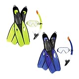 Bestway Set Flossen + Tauchmaske + Schnorchel für Erwachsene DREAM DIVER blau 38/49